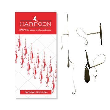 Монтаж HARPOON "Безпечна кліпса" 71г з поводком під бойл 2 гачки